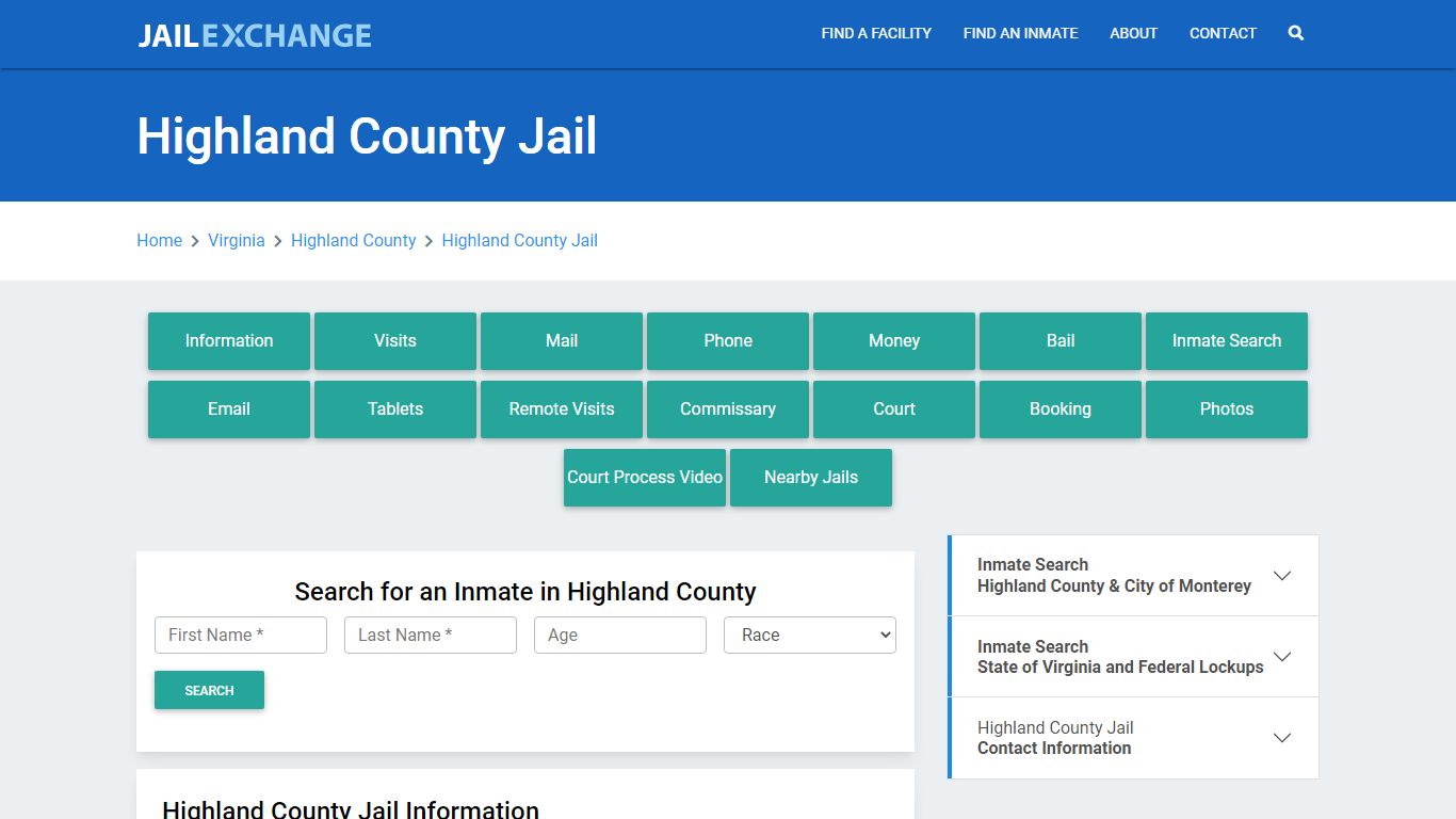 Highland County Jail Roster Lookup, VA, Inmate Search